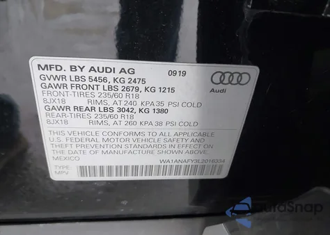 2020 Audi Q5 Premium 45 Tfsi Quattro S Tronic z USA, uszkodzony, nr VIN WA1ANAFY3L2016334